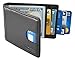 SimpacX RFID Blocking Bifold Slim Genuine Leather Thin Minimalist Front Pocket Wallets for Men Money Clip Full Grain Leather (Black)