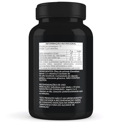 Óleo De Prímula + Vitamina E - 1 Pote com 60 Cápsulas de 1400mg/1000mg de Óleo