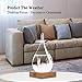 KYMAKE Storm Glass Weather Predictor - Creative Crystal Glass Bottle Desktop Drops Craft Weather Station with Pure Wood Base - High-Class Decoration on Home & Office (Small-612)