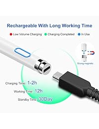 Stylus Pen for Touch Screens, Rechargeable 1.45mm Fine Point Tablet Stylus Pen, Active Stylus Pen Compatible with iPhone, iPad and Most Tablet by IKALULA