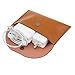 LENTION Split Leather Sleeve Pouch for MacBook Accessories (Wireless Mouse, Apple Laptop Power Adapter for MacBook Air, MacBook 12, MacBook Pro 13 and Small Items), Travel Storage Bag Case (Brown)