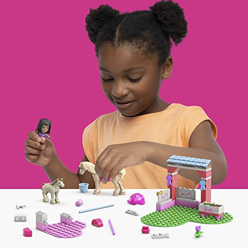 Mega Barbie Pets Horse Toy Building Set with MicroDoll and Accessories