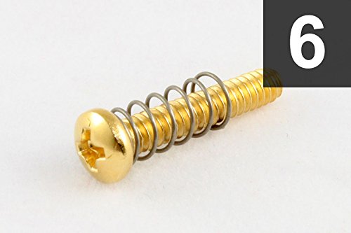 6 Bridge Length Screws w/Springs 5/8" Gold Allparts GS-0004-002