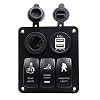 POTO-Car-5-Gang-Waterproof-Car-Auto-Boat-Marine-LED-Rocker-Panel-Switch-Circuit-Breakers-with-Dual-USB-Power-Charger-Adapter-for-RV-Car-Boat