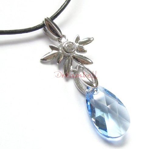 1 pc Rhodium on .925 Sterling Silver Bail Flower Pendant Connector W/Cz Crystal/Findings/Bright