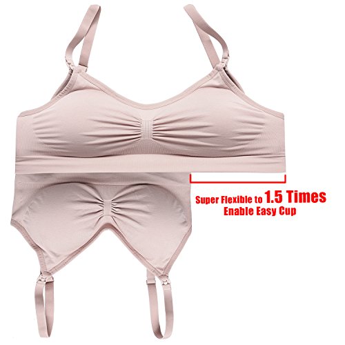 HOFISH Women's Plus Size Nursing and Maternity Bras, Push Up Three