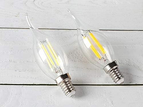 BANGSHUO Pack 10 E14 Vintage Candelabra LED Bulb 4W C35 400 Lumens Cool White 6000K Chandelier Light Bulbs C35 Filament LED Candle Bulb Flame Tip No Dimmable - Image 5
