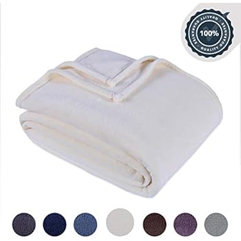 Berkshire Blanket Original Serasoft Bed Plush Blanket, King, Cream
