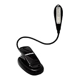 Durable Ultra Bright Reading Clip On Book Light for Bed - Adjustable Clamp for Paperback and Hardcover Novels - Portable Lightweight Great to Travel with Rechargeable Batteries & Dimmable Brightness