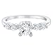In Season Jewelry Rhodium Plated Clear Cubic Zirconia Small Solitaire Rings for Little Girls - Polished and Bright Clear CZ Prong Set Solitaire Rings for Girls