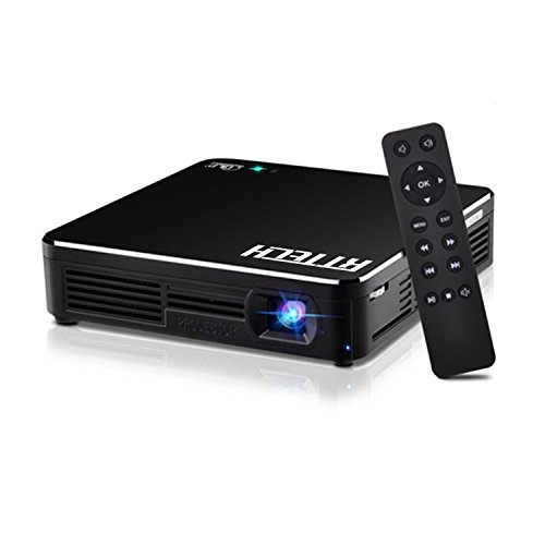 Click Here to See More Images RtTech Portable Mini DLP Projector 1080p Full HD Wi-Fi Connection, Smart Pico Multimedia Pocket Projector with MiraPlug technology, Wired Mirror for iOS & Android, Plug & Play, Ideal for Home & Office
