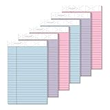 TOPS Prism+ Writing Pads, 5x 8, Perforated, Jr. Legal Ruled, Narrow 1/4 Spacing, Assorted Colors, 2 Each: Pink, Orchid, Blue, 50 Sheets, 6 Pack (63016)