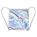 Mily Silver Holographic Laser Leather Drawstring Backpack Travel Casual Daypack