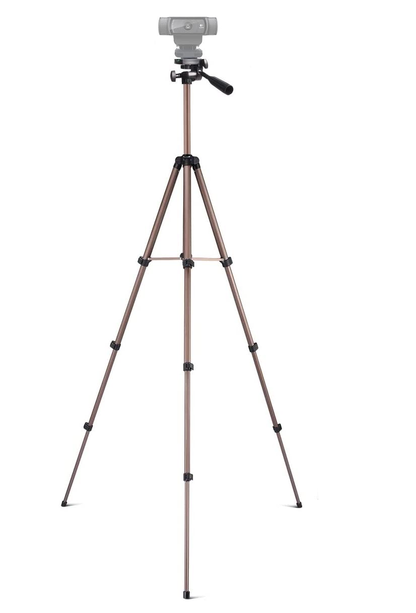 Webcam Tripod Stand, Camera Tripod Holder compatible with Logitech C920 Brio StreamCam C930 C922 C925 C615 webcams - 125cm Height