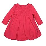 Burt's Bees Baby Baby Girls' Long Sleeve Organic Bubble Dress, Magenta Maple, 24 Months