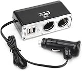 Accessotech 12v 2 Way Car Cigarette Lighter Power Socket Charger Adapter & USB Port Chargers