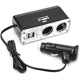 Accessotech 12v 2 Way Car Cigarette Lighter Power Socket Charger Adapter & USB Port Chargers