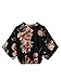 MakeMeChic Women's V Neck Floral Print Wrap Top Surplice Chiffon Crop Blouse