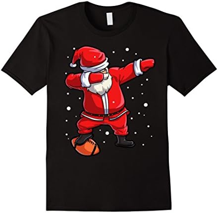 Mens Dabbing Santa Football T Shirt Claus Christmas Funny Dab X-m Small Black