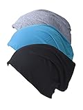 eBoot Unisex Stretch Beanie Cap Slouchy Hat Soft Sleep Hat Cap, 3 Pieces