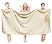 SALBAKOS 100% Turkish Cotton Jumbo Bath Sheet Towel Oversized 40x80 inch | Premium Hotel & Spa Quality, Soft, Absorbent, XL Bath Towels | Made in Turkey (Pack of 1, Ivory, Jumbo Bath Sheet)