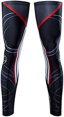 Youth Unisex Cycling Sun Protective Recovery Compression Biking Leggings Leg Cooler Sleeves(black)