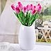 Shallylu 12Pcs Artificial Tulip Real Touch Tulip Flowers Fake Silk Flowers for Vases Wedding Home Room Party Decoration (Pink)