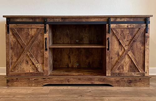 Rainbow Sophia TV Stand for TVs Up to 65 Inch, Modern Farmhouse Wood Storage Cabinet with Sliding Barn Doors and… - Image 4