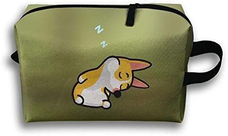 Sleeping Corgi Womens Fashion Bag Make-up Multifunction Premium Travel Case Brush Organizer