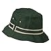 Striped Hat Band Fisherman Bucket Hat - Green Khaki L-XL