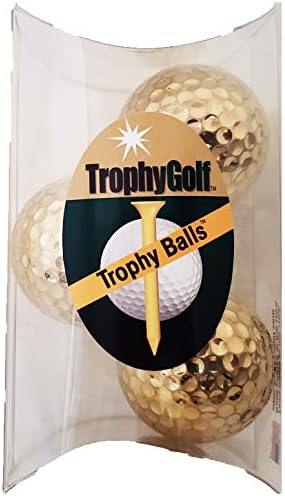 TROPHYGOLF 3 Shiny Golf Balls, Gold