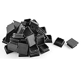 uxcell Plastic Square Blanking End Caps Tubing Tube Inserts 38mm x 38mm 50pcs Black