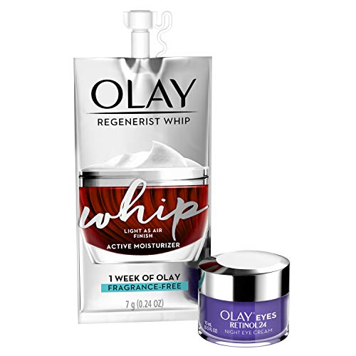 Retinol Eye Cream By Olay, Retinol 24 Night Eye Cream, 1.7oz + 1 Week Of Whip Face Moisturizer Travel/Trial Size