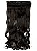 24-30 Inches Straight Curly 3/4 Half Full Head 1 Piece 5 Clips in Hair Extensions Dark Brown