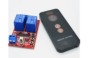 RELAND SUNG 2 Channel 2CH DC 5V 12V 24V IR Infrared Remote Control Switch High-Current Relay Module Board LED Status Indicator 5V -24V (5V)