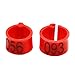 iherdsman 001-100 Multi-color Bird Leg Bands Numbered 8 mm Pigeon Parrot Chicks Leg Band Duck Clip Rings Bands (Red)