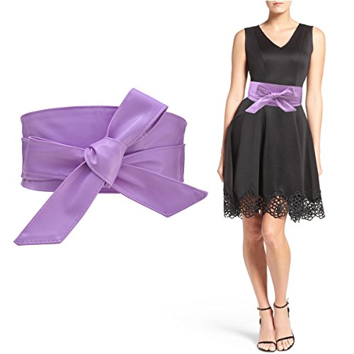 Woman Leatherette Wide Waistband Obi Belt Cityelf Faux Leather Wrap Around Lace Up Cinch Band Wide Self Tie Cummerbund
