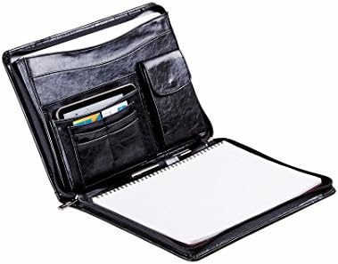 Executive Zip-Closed Organizer Padfolio with Pouch Pocket, for 11-inch Laptop and Letter Paper