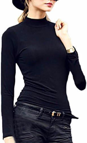 LIREROJE Womens Long Sleeve Mock Top
