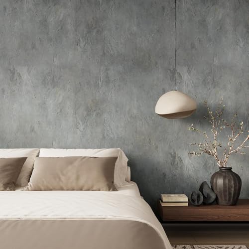 VEELIKE Grey Concrete Wallpaper Peel and Stick 15.7x118 Inches Cement Wall paper Self Adhesive Waterproof Textured Vinyl Removable Contact Paper for Kitchen Backsplash Bathroom Cabinet Wall Decor