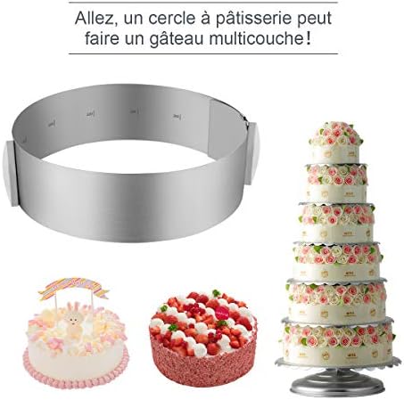 ZITFRI Cercle a Patisserie Reglable Cercle Gateau Extensible Ø 16-30cm Cercle Entremet Rond INOX Moule Fraisier Mousse Dessert avec Collier à Gâteau - Cuisine A Vivre ZITFRI Cercle a Patisserie Reglable Cercle Gateau Extensible Ø 16-30cm Cercle Entremet Rond INOX Moule Fraisier Mousse Dessert avec Collier à Gâteau