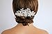 SWEETV Flower Wedding Hair Comb Ivory Pearl Clip,Bridal Hair Piece Women Hair Accessories for Brides
