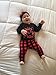 Baby Boys Girls Clothes Daddy's Little Man Print Bodysuit Outfits Clothes Set with Hat(0-3 Months) A-Black
