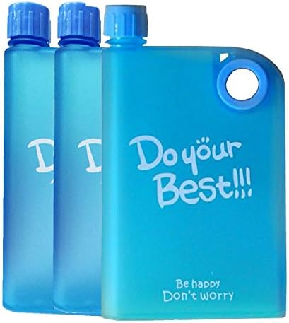 Husker Frosted A5 Memo Notebook Reusable Water Bottle 380 ml Blue (Set of 3)