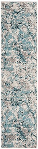 SAFAVIEH Skyler Collection 2' x 8' Blue/Ivory SKY186M Modern Abstract Non-Shedd…