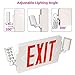 Ultra Slim Red Combo Exit Sign with Emergency Lights,120-277V Double Face LED Combo Emergency Light with Adjustable Two Head and Backup Battery Commercial Grade, UL Certified, 5 Years Warranty- 2 Pack