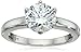 Amazon Collection Platinum-Plated Sterling Silver Round-Cut Swarovski Zirconia Solitaire Engagement Ring (2 cttw)