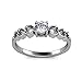 Swarovski Elements 18k White Gold Plated Heart Shape Crystal Wedding Ring for Valentine
