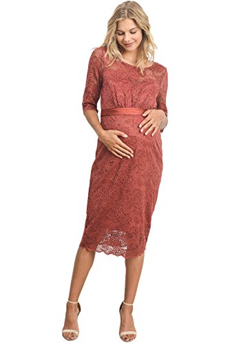slim fit dress slacks Mauve Floral Lace Overlay Maternity Maxi Dress