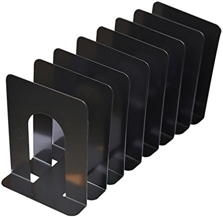 oammx Metal Bookend 1pair(Black,Height 6.7") (4 Pair)